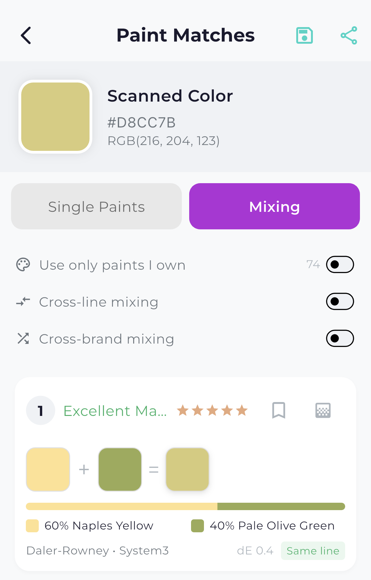 Mixura Pro mixing recommendations screenshot